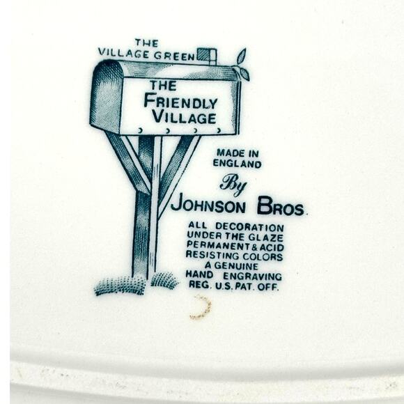 Johnson Bros Friendly Village England Vintage Village Green 12.5" Sandwich Tray! - Picture 8 of 8